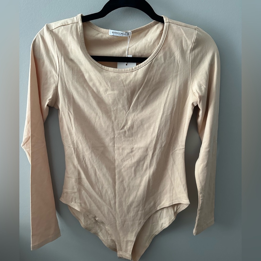 MANGOPOP Long Sleeve Bodysuit‎ in Cream NWT size S